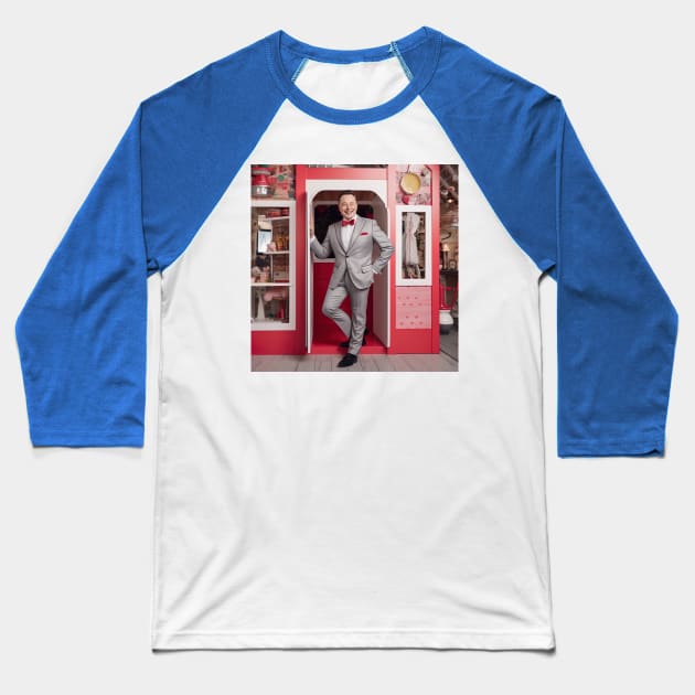 Pee Wee Herman art - design 22 Baseball T-Shirt by Maverick Media